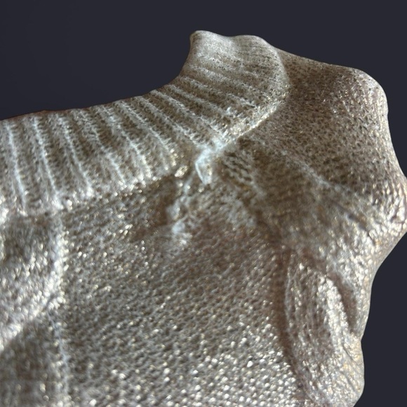 Crown & Ivy Cable Knit Gold Metallic Sweater - Size PM (Petite Medium) NWT - Picture 9 of 9